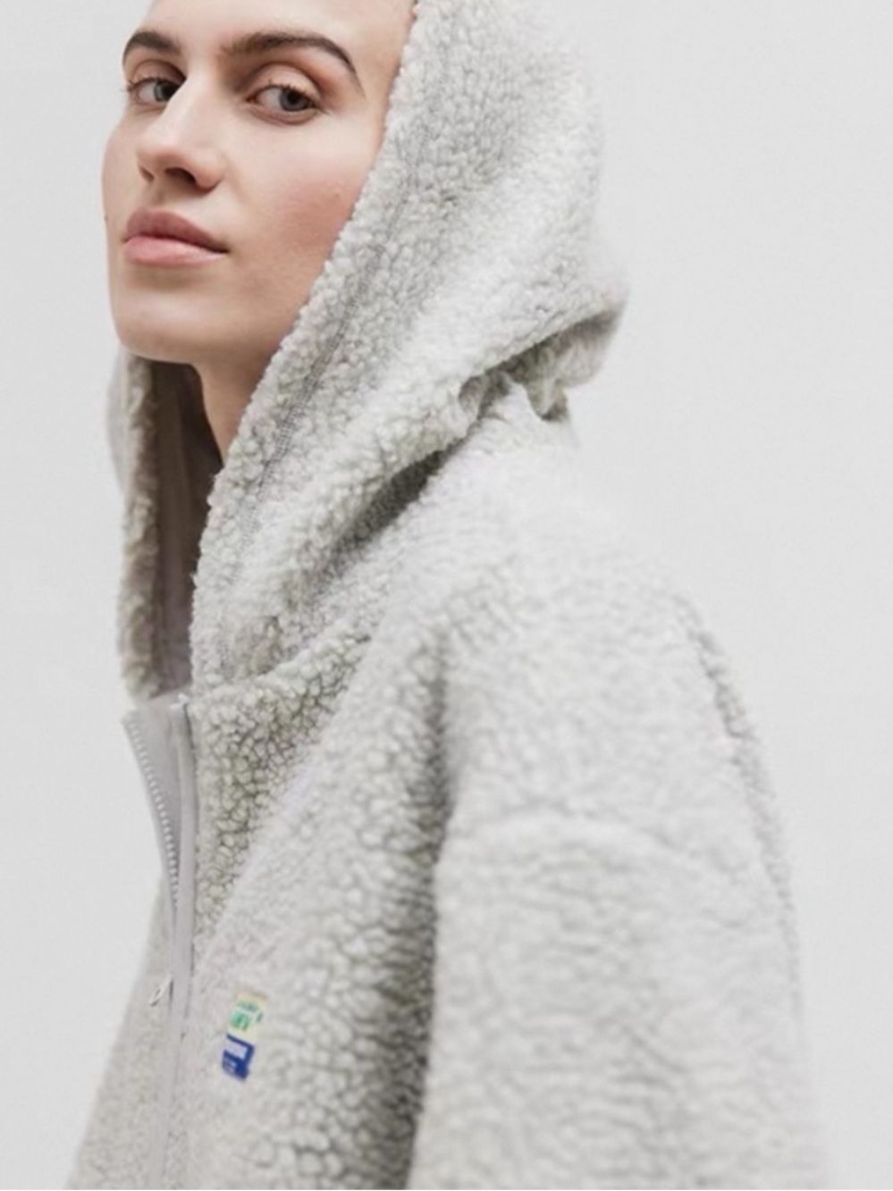 American Vintage Hoktown Gray Sherpa Zip-Up Jacket
